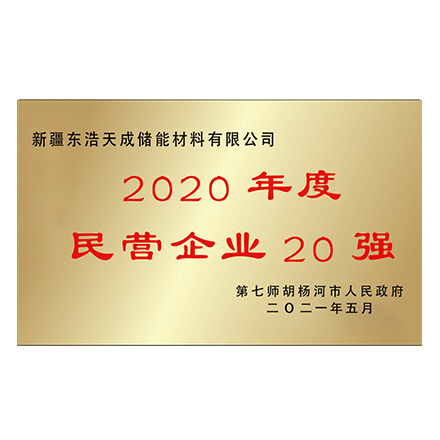 東浩天成2020年民營(yíng)企業(yè)20強(qiáng)